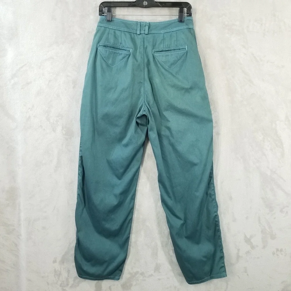 Vtg Jeans Women 28 x 30 Overdyed Pleated High Waisted‎ Tapered Baggy Y2K *Read